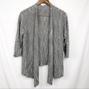 Pure J. Jill Brown And Metallic Stripe Cardigan